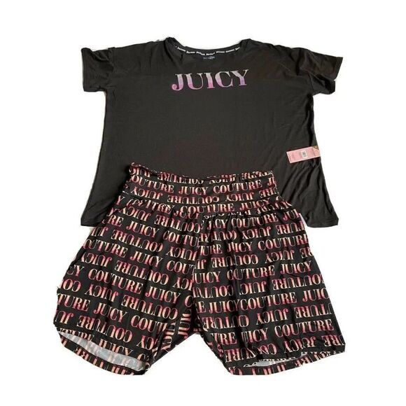JUICY COUTURE Sz 2X Shorts Top Set Sleepwear Plus - Picture 1 of 12